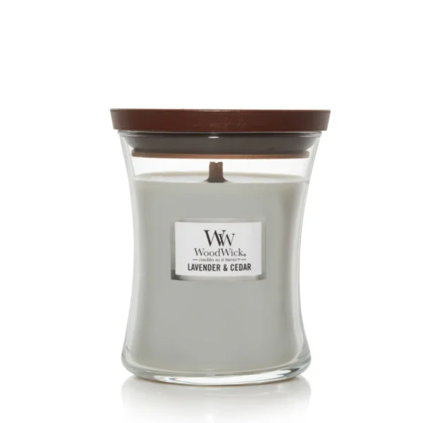 Woodwick - Lavender & Cedar (medium Candle)